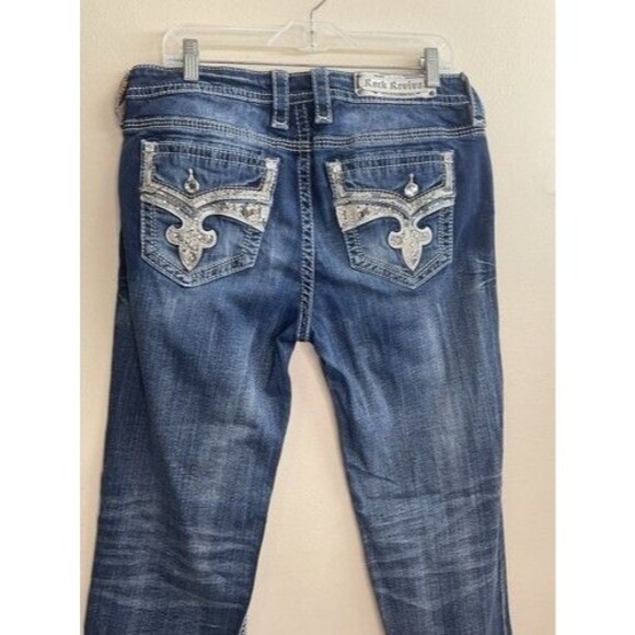 Rock Revival Yui Wash Embellished Stretch Denim Bootcut Jeans Women Size 31X32 - Picture 9 of 15